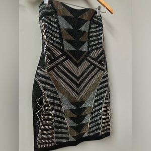 NWT Crystal Doll Strapless Black Dress with Rhinestones Size Small